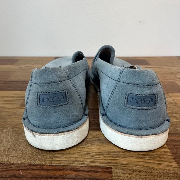 Polo Ralph Lauren‎ Mens Loafers 8 Blue Suede Slip On Preppy Summer Boat Shoe - Picture 10 of 12
